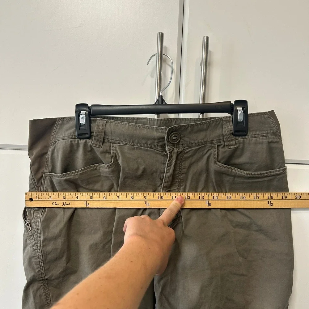 The North Face Mens Hiking Shorts Olive Green Stretch Waist L Large T325/T725